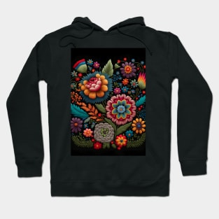 Botanical vintage Ethnic embroidery Floral design 1 Hoodie